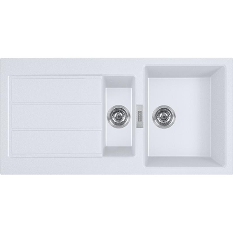 Franke Sirius 2 S2D 651 plastično 1,5 polovično umivalnik z odcejalnikom belo površinsko 100x50 143.0634.555