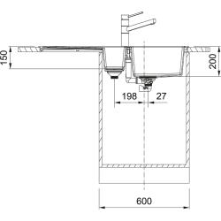 Franke Sirius 2 S2D 651 črna plastika 1,5 en in pol umivalnik z odcejevalnikom nadgradnja 100x50 143.0634.554
