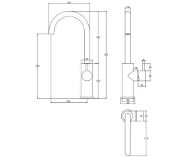 Waterevolution Flow umivalniška pipa visok model mat bela T1121FUBR