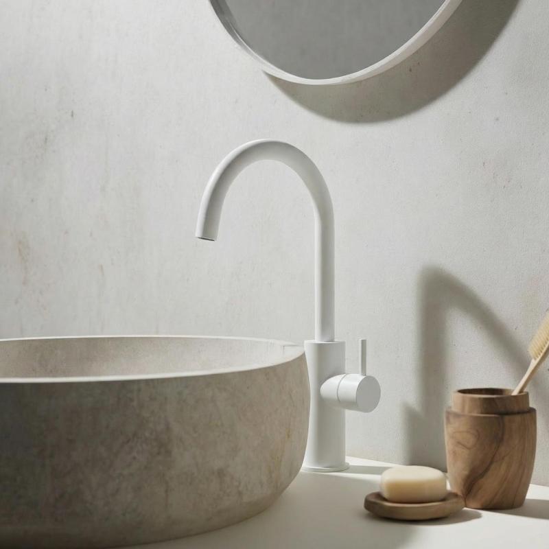 Waterevolution Flow umivalna baterija visok model mat bela T1121FUBR