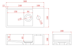 Solid-S Marmor solid surface umivalnik B36xD18xH10cm marmor mat črna 1208953896