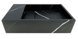 Solid-S Marmor solid surface umivalnik B40xD22xH10cm marmor mat črna 1208953898