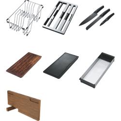 Franke Box Center BWX220-54-27 inox pomivalno korito levo s rezalno desko, setom nožev in žično košaro 86x51cm 127.0587.643