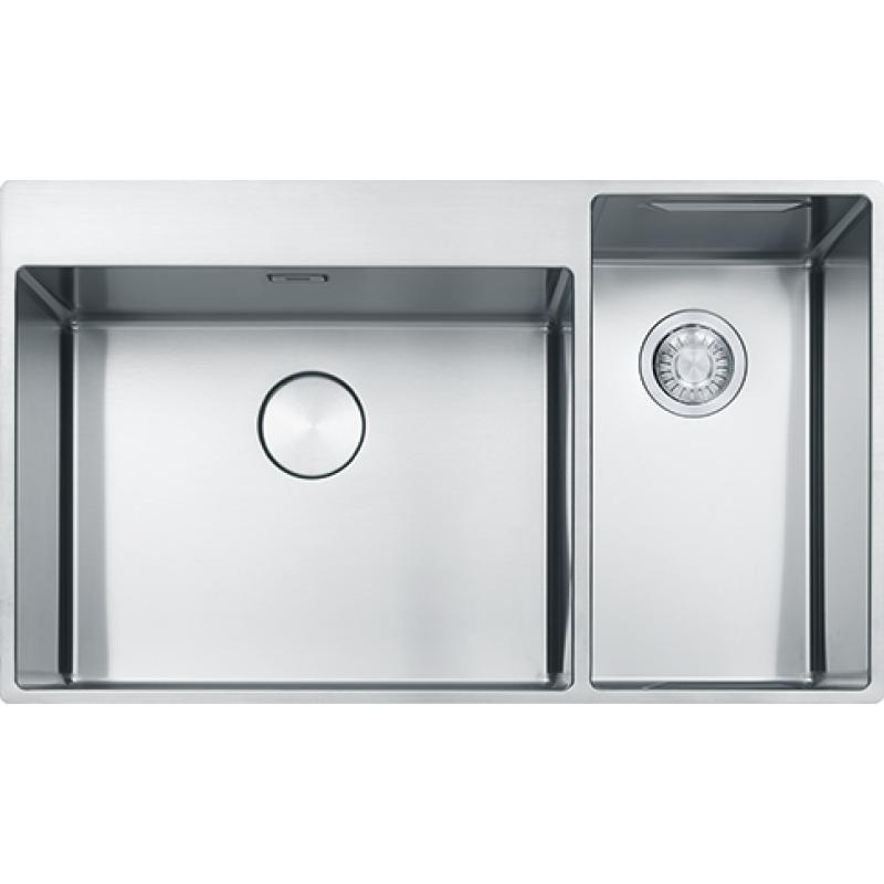 Franke Box Center BWX220-54-27 inox pomivalno korito levo s rezalno desko, setom nožev in žično košaro 86x51cm 127.0587.643