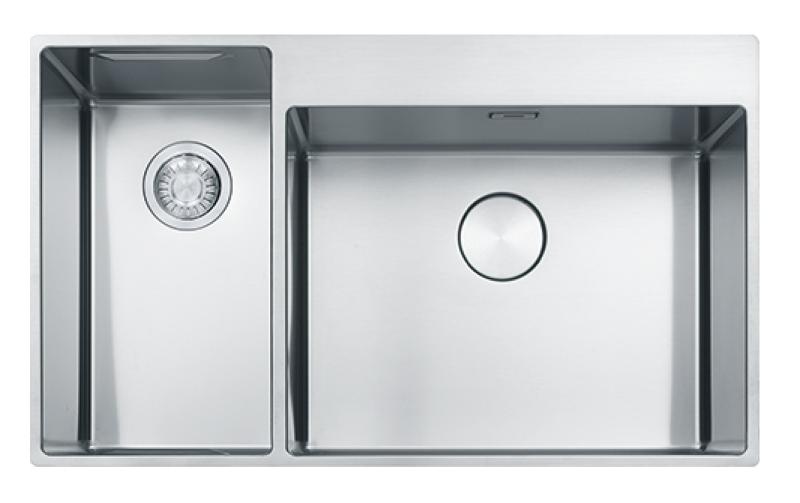 Franke Box Center BWX220-54-27 inox pomivalno korito desno s desko za rezanje, setom nožev in žično košaro 86x51cm 127.0587.644