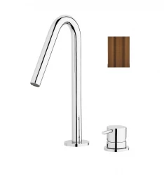 Waterevolution Flow 2-luknjasta umivalniška pipa PVD Brušeni Baker z majhnim V 120mm izlivom T1121VCPE