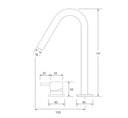 Waterevolution Flow 2-luknjasta umivalniška pipa kromirana z visokim V 120mm izlivom T1122V01