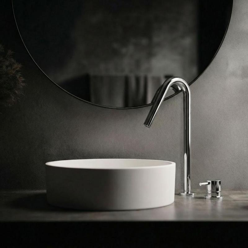 Waterevolution Flow 2-luknjasta umivalniška pipa kromirana z visokim V 120mm izlivom T1122V01