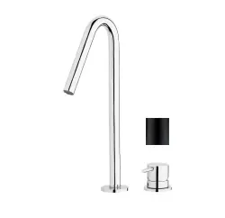 Waterevolution Flow 2-gleženska umivalniška pipa črna z visoko V 120mm izlivom T1122VPR