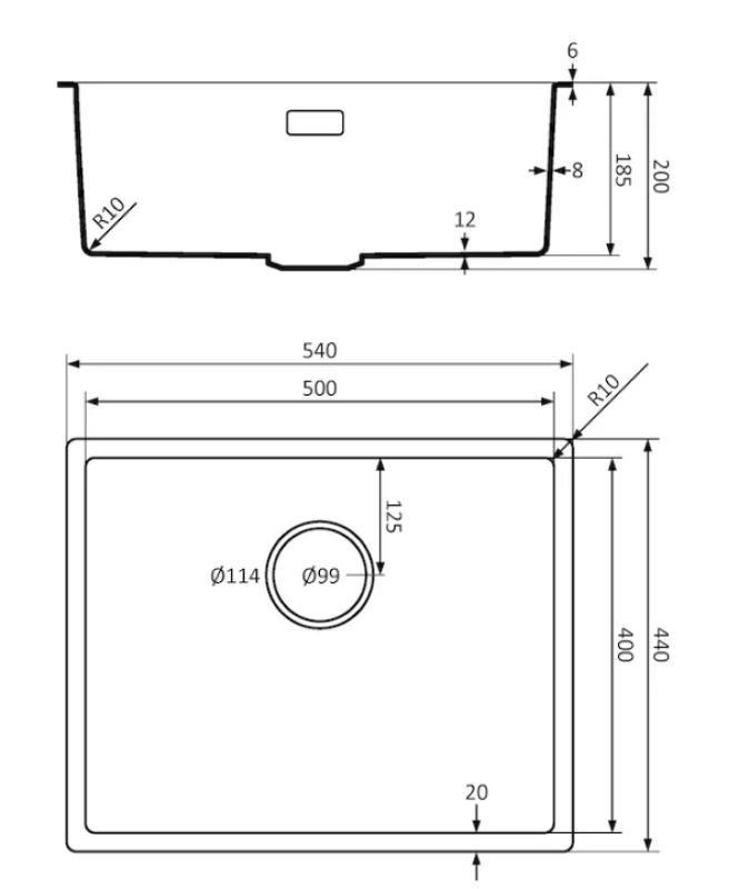 Lorreine 50BQ-FU črna Quartz umivalnik 50x40cm vgradnja pod pult črn s črnim košarastim čepom 1208954002