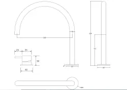Waterevolution Flow 2-odprtinska umivalniška pipa krom z nizkim U 113mm izlivom T1121U01