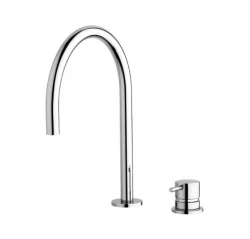 Waterevolution Flow 2-odprtinska umivalniška pipa krom z nizkim U 113mm izlivom T1121U01