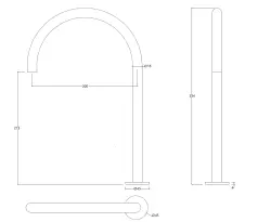 Waterevolution Flow 2-gats wastafelarmatuur wit met hoge U 200mm uitloop T1122UBR