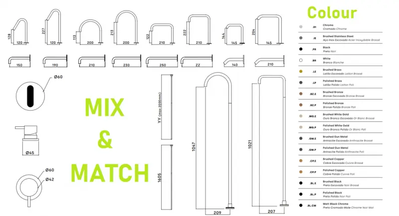 Waterevolution Flow 2-luknjasta umivalniška armatura visoka izliv 222 PVD Brušeni Baker T122HCPE