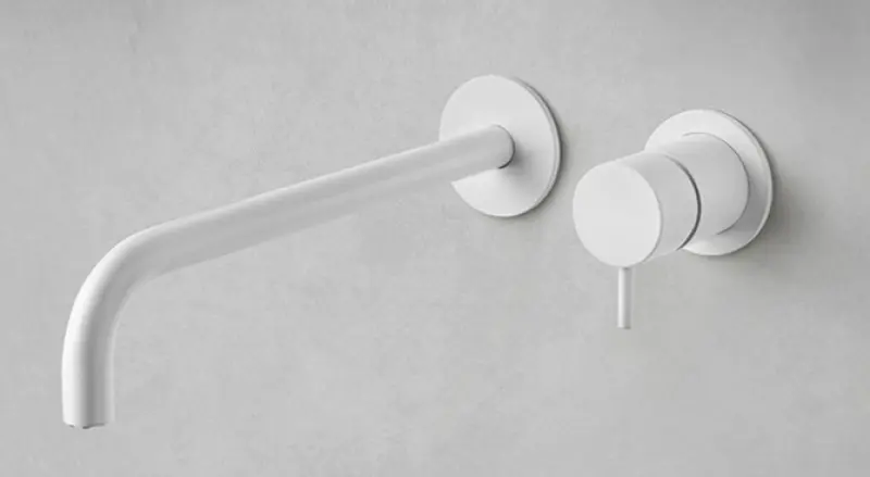 Waterevolution Flow ingebouwde wastafelkraan wit uitloop 10cm T116BBR-10