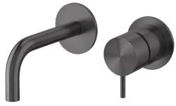 Waterevolution Flow vgradna pipa za umivalnik PVD Gun Metal z izlivom 10 cm T116BME-10