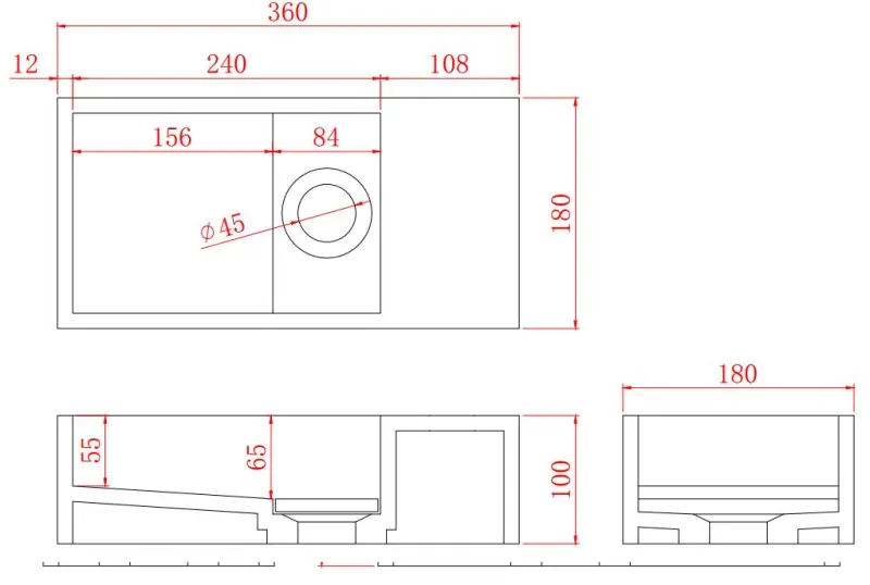 Solid-S Fontana iz kompozitnega materiala, mat črna, Š36 x G18 x V10 cm, s pokrovom, desni model brez odprtine za vodo, 1208954164