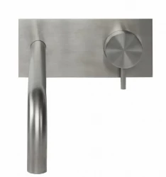 Waterevolution Flow ingebouwde wastafelkraan met afdekplaat volledig RVS met uitloop 15 cm T1161BIE-15