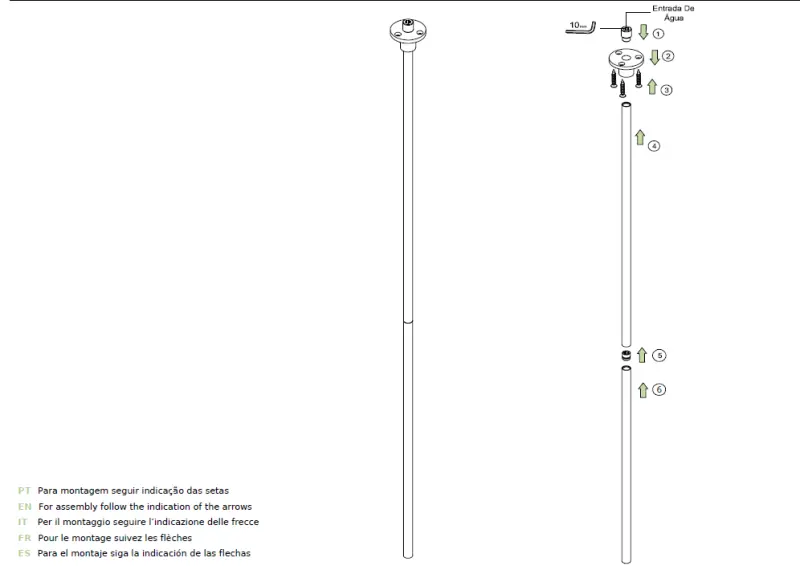 Waterevolution Flow stropno pipo za umivalnik v celoti iz nerjavečega jekla T1678IE
