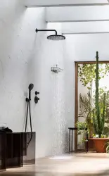 SB okrogel tuš set mat črna vgradnja popoln
