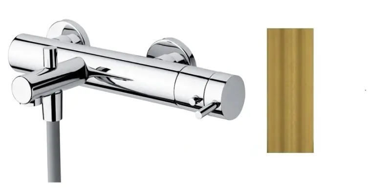 Waterevolution Flow badthermostaat met handdoucheset messing natuur T130TLE vertalen naar het Sloveens:

Waterevolution Flow kopalniška termostatska pipa s kompletom ročne prhe iz naravne med