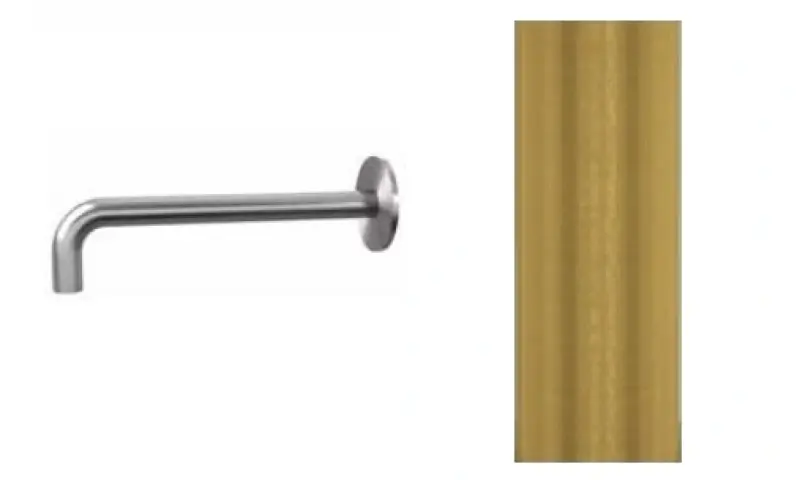 Waterevolution Flow baduitloop geborsteld messing T167119LE lengte uitloop 19 cm