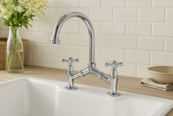 PB classic Nostalgische klassieke keukenkraan Chroom met variabele hartafstand 2 gats 18-25 cm 1208954351