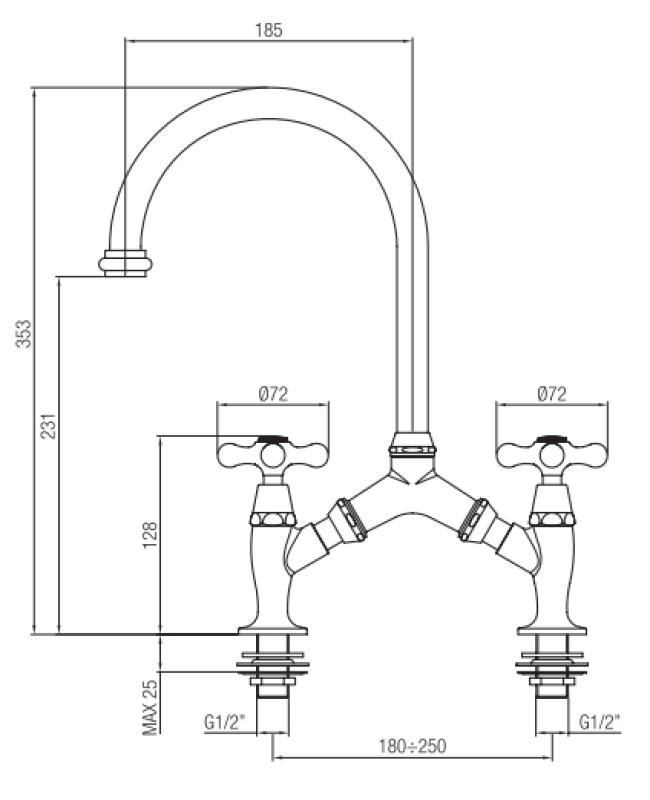PB classic Nostalgische klassieke keukenkraan RVS met variabele hart afstand 2 gats 18-25cm 1208954353

PB classic Nostalgijska klasična kuhinjska pipa iz nerjavečega jekla z nastavljivo medo