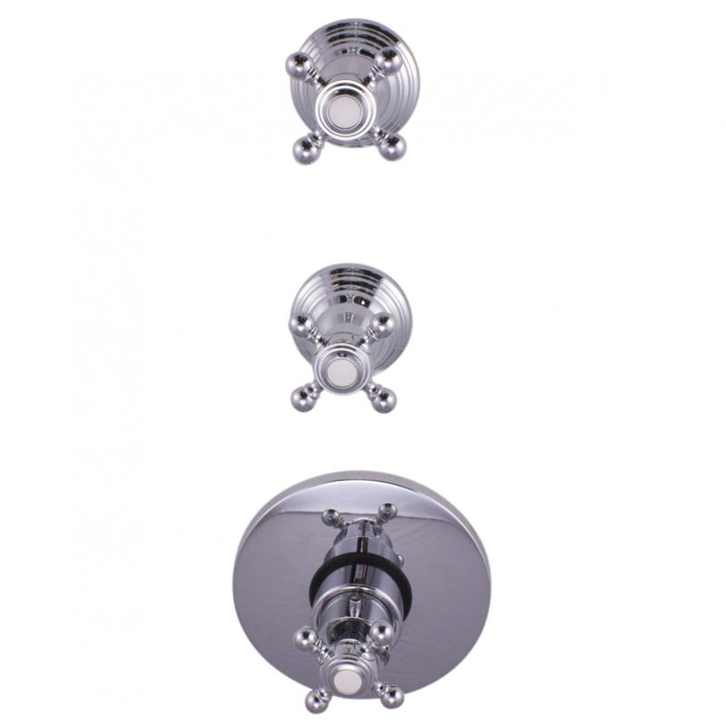 PB Classic nostalgični vgradni tuš termostat z 2 zapornimi ventili, krom