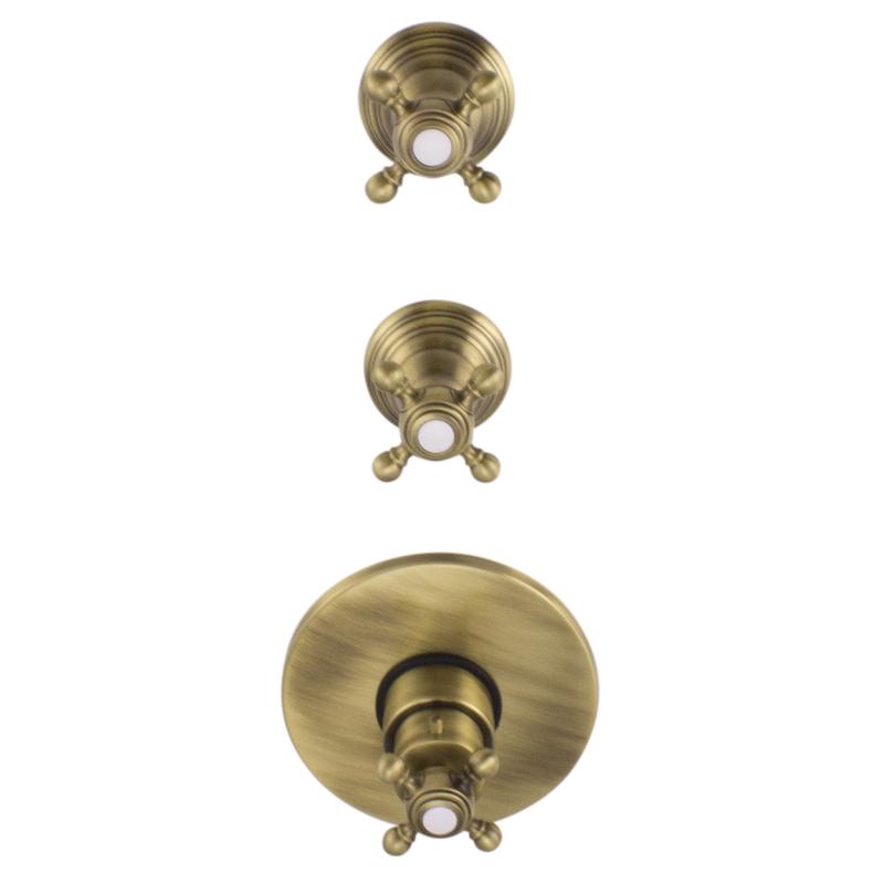 PB Classic nostalgična vgradna pršna termostatska armatura z 2 zapornima ventiloma bronasta