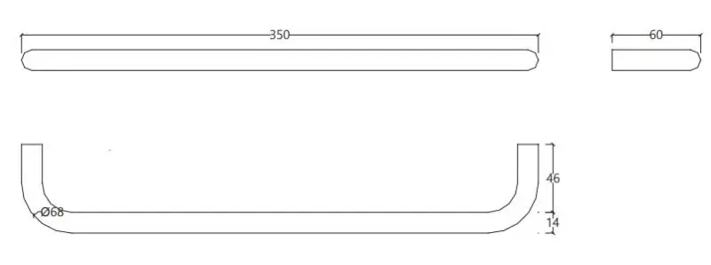 Waterevolution flow držalo za brisače 35 cm PVD Gun Metal A111GME