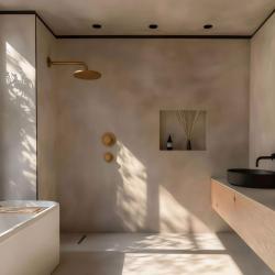 Waterevolution Flow vgradni termostat za tuš s 1 zapornim ventilom iz brušenega medenine