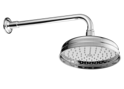 PB nostalgična glava prhe 20 cm z zaščito proti vodnemu kamnu in kromiranim ročajem za prho