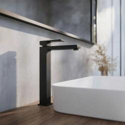 PB Kiki 1-luknjasta visoka armatura za umivalnike, mat črna