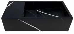 Solid-S Marble trdna površinska fontana B36xD18xV10 cm mat črn marmor levo brez odprtine voor pipo 1208954636