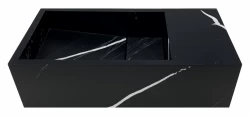 Massivna površinska fontana Solid-S Marble B36xD18xV10cm, mat črn marmor, desna, brez odprtine za pipo 1208954639