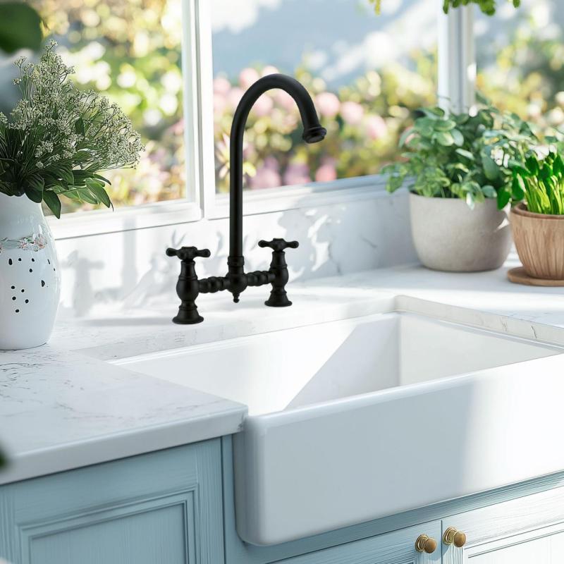 PB Nostalgijska Kuhinjska Pipa Mat Črna Okrogla Izliv s Zvezdnimi Gumbi 1208954671