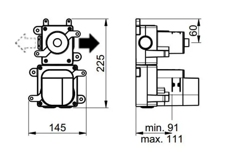 SB 316 AESTHETICS Ronde Inbouw thermostaatkraan met 1 uitgang / stopkraan PVD bakreno brušeno 1208954894