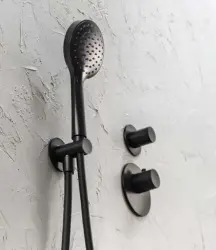SB AESTHETICS Ronde Inbouw thermostaatkraan met 1 uitgang / stopkraan mat črna 1208954898