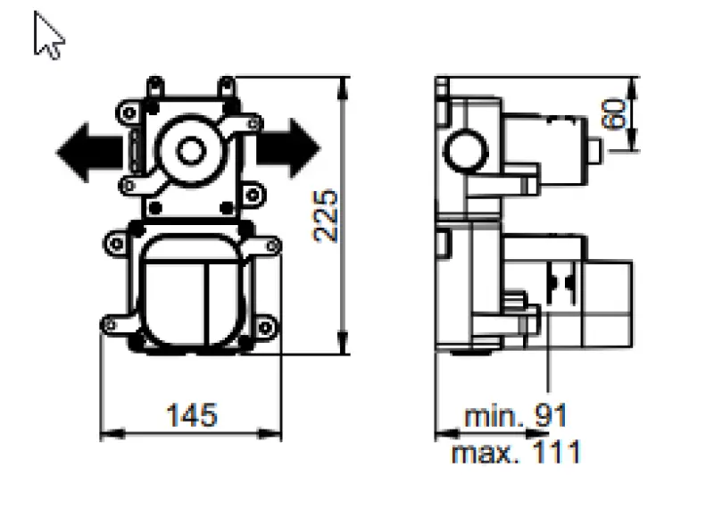 SB AESTHETICS Ronde Inbouw thermostatische kraan met 2 uitgangen / stop-omschakelventiel mat wit 1208954917