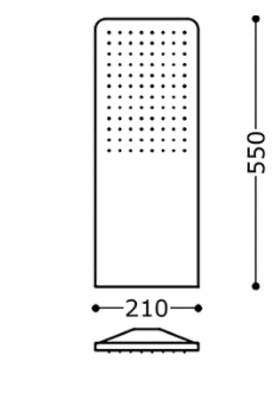 Glavna prha Tres Stena 21x55 cm Zaobljeni Robovi Mat Bela 29990307BM