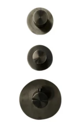 SB 316 AESTHETICS Round Vgrajena termostatska pipa z 2 izhodi / 2 x zaporni ventil PVD brušeno pištolo kovinsko 1208954945
