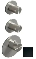 SB AESTHETICS Ronde Inbouw thermostatska pipa z 2 izhodi / 2 x zaporni ventil mat črna 1208954947