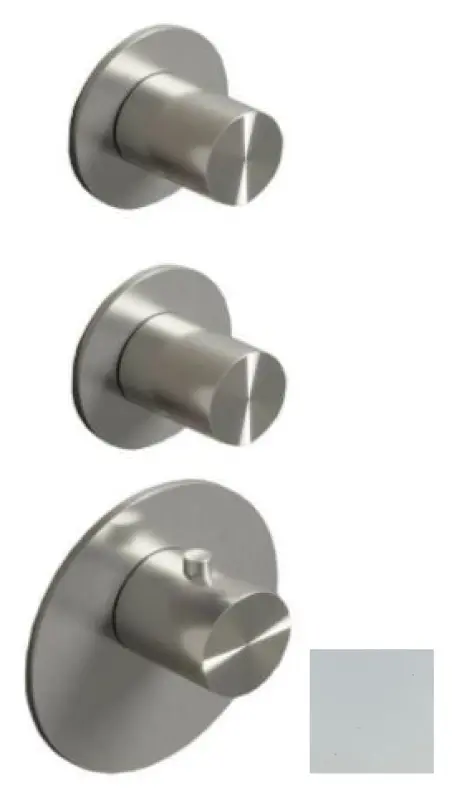 SB AESTHETICS Ronde Inbouw thermostaatkraan met 2 uitgangen / 2 x stopkraan mat wit 1208954948