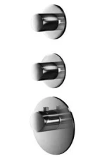 SB AESTHETICS Ronde Inbouw Thermostatische Kraan met 3 Uitgangen met Omsteller en Stopkraan Chroom 1208954953