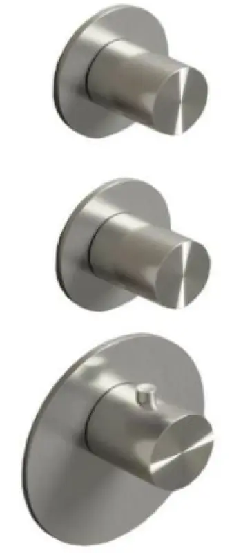 SB 316 AESTHETICS Ronde Inbouw Thermostaatkraan met 4 Uitgangen / 2x Stop-Omschakelkraan volledig RVS 1208954956