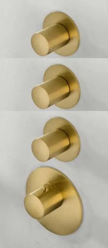 SB 316 AESTHETICS Ronde Inbouw thermostaatkraan met 3 uitgangen/ 3x stopkraan PVD zlato brušeno 1208954966