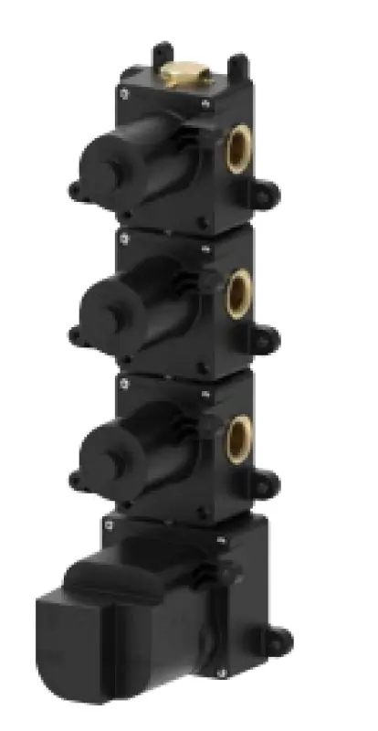 SB 316 AESTHETICS Ronde Inbouw thermostaatkraan met 3 uitgangen/ 3x stopkraan PVD zlato brušeno 1208954966