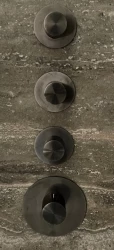 SB 316 AESTHETICS Rond Inbouw thermostaatkraan met 3 uitgangen/ 3x stopkraan PVD gunmetal geborsteld 1208954967