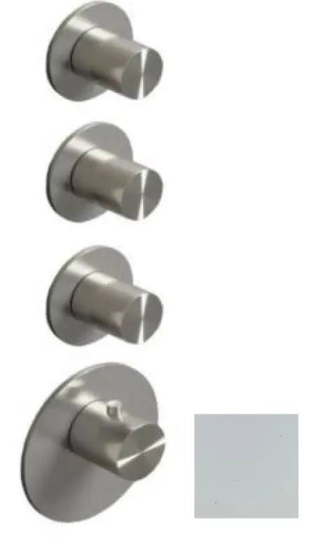 SB AESTHETICS Ronde Inbouw Thermostatische Kraan met 3 Uitgangen/ 3x Stopkraan Mat Wit 1208954970